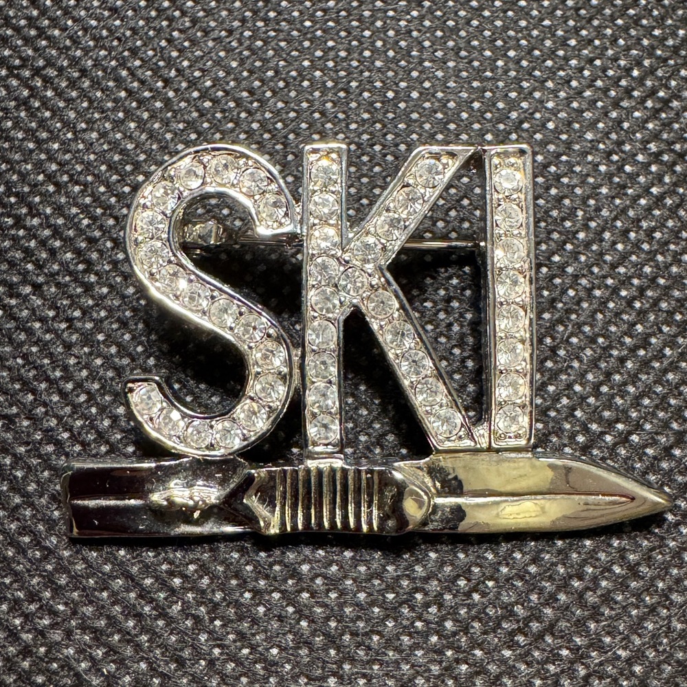 Crystal “SKI” Brooch/Pin